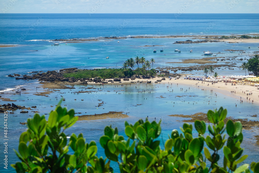 Aerial view of idyllic beach in Morro de Sao Paulo, Bahia, Brazil, at summer day Aerial view of idyllic beach in Morro de Sao Paulo, Bahia, Brazil, at summer day