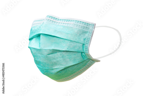 Medical mask or Hygienic mask isolated on white background with clipping path