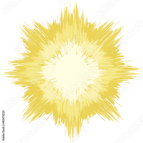 Diamond shape starburst background in bright, golden tones