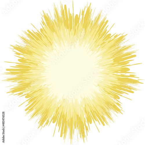 Circular starburst background in bright, golden tones