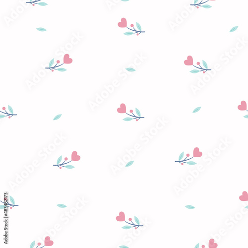 seamless pattern heart flower in white background, design for scrapbooking, decoration, cards, paper goods, background, wallpaper, wrapping, fabric and all your creative projects