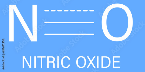 Nitric oxide NO free radical and signaling molecule. Skeletal formula.