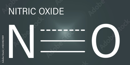 Nitric oxide NO free radical and signaling molecule. Skeletal formula. photo