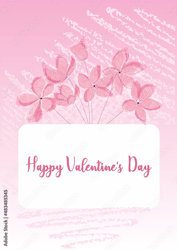 Valentine's day flower card Valentine's day flower card