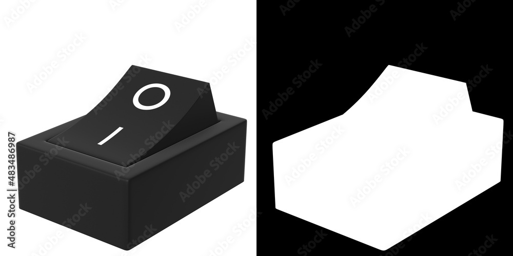 3D rendering illustration of an on off power switch