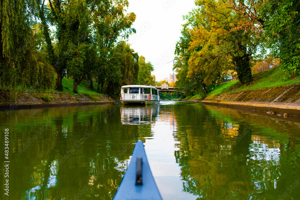Fototapeta premium landscape with a boat
