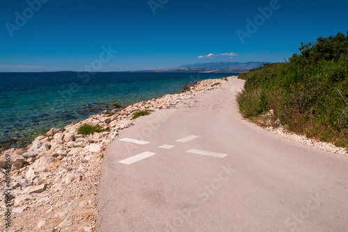 Road along the sea coast on the island photo