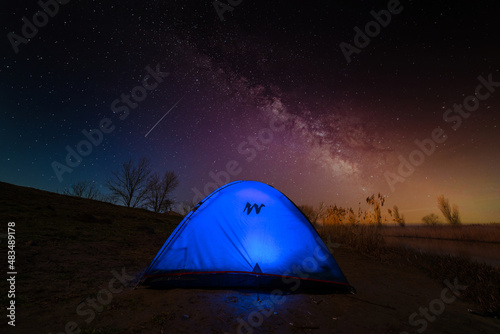 camping in the night