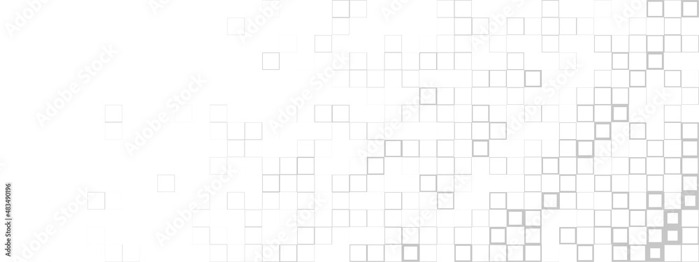Abstract white background with gray dissolving mosaic