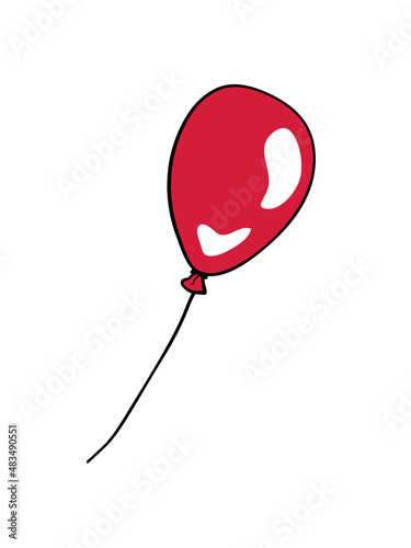 Roter fliegender Luftballon 