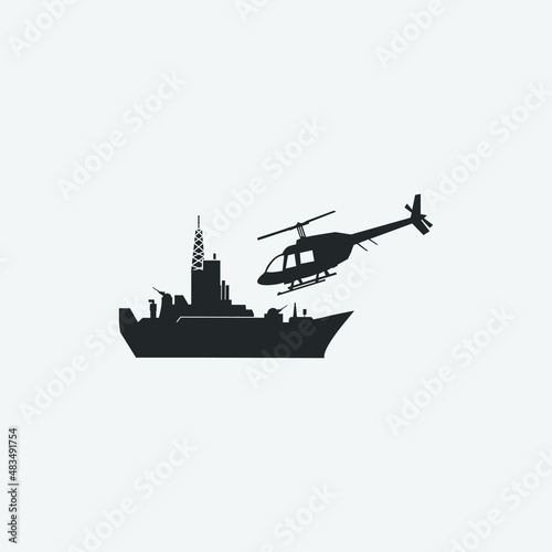 Helicopter vector icon illustration sign