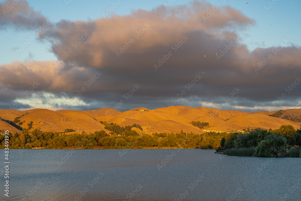 Scenic view of Lake Elizabeth at sunset, Fremont Central Park Scenic view of Lake Elizabeth at sunset, Fremont Central Park