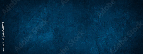Dark blue colored colorful grunge old aged retro vintage stone concrete cemen...