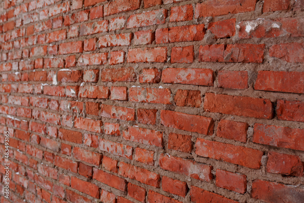 Obraz premium Background and texture of an old brick wall.