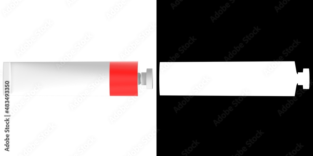 3D rendering illustration of a paint tube