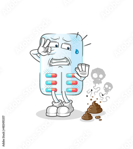 medicine with stinky waste illustration. character vector