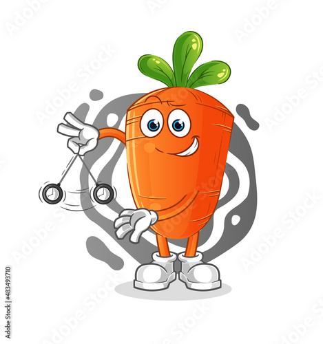 carrot hypnotizing cartoon. cartoon mascot vector