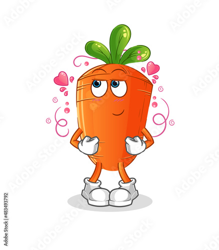 carrot shy vector. cartoon character