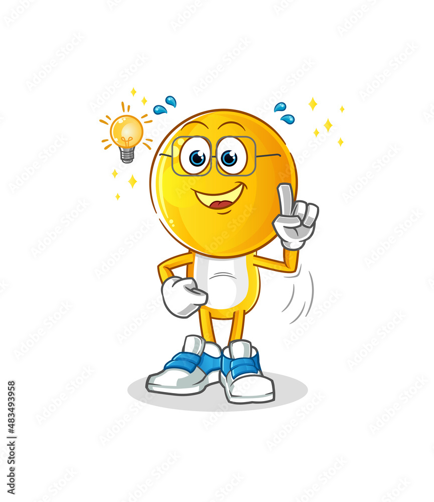 emoticon head cartoon got an idea. mascot vector emoticon head cartoon got an idea. mascot vector