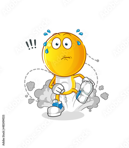 emoticon head cartoon running illustration. character vector