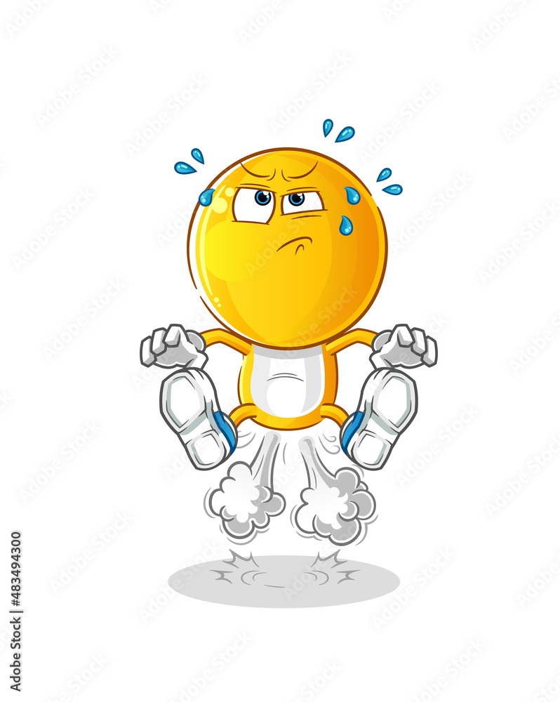 emoticon head cartoon fart jumping illustration. character vector emoticon head cartoon fart jumping illustration. character vector
