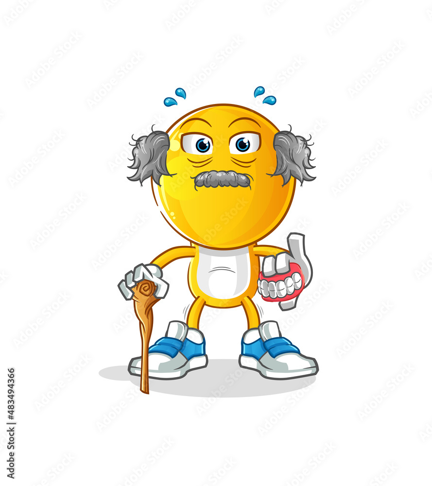 emoticon head cartoon white haired old man. character vector emoticon head cartoon white haired old man. character vector