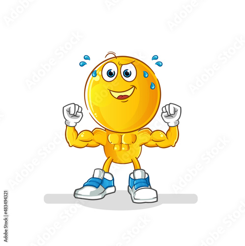 emoticon head cartoon muscular. cartoon mascot vector