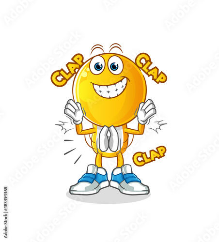 emoticon head cartoon applause illustration. character vector