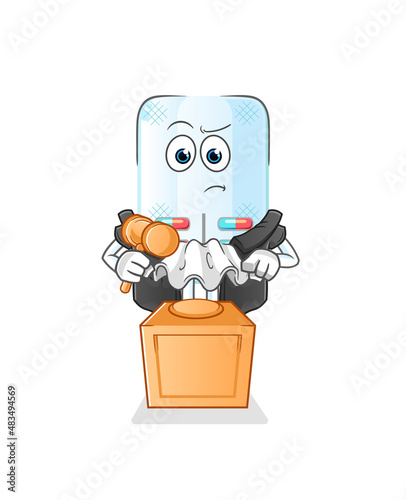 medicine judge holds gavel. character vector