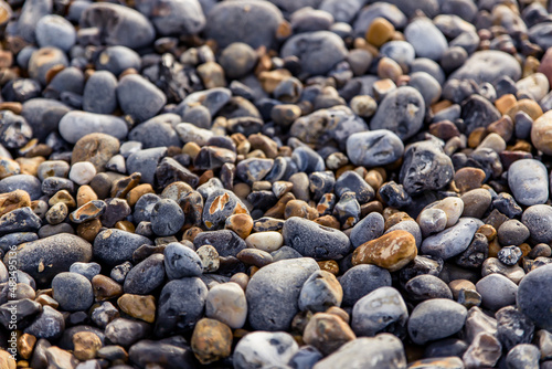 Flint pebbles on the beach