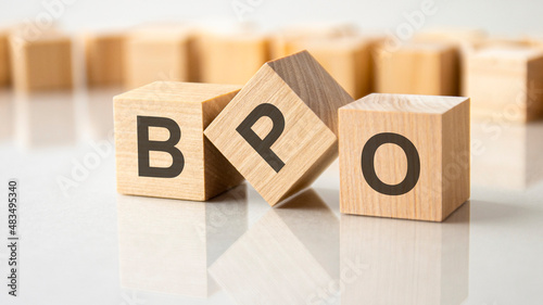 business conceptual word collected of wooden elements with the letters BPO