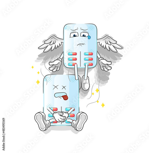 medicine spirit leaves the body mascot. cartoon vector