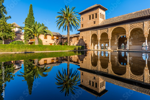 Partal Palace courtyard inside the Alhambra fortress, Granada, Andalucia, Spain