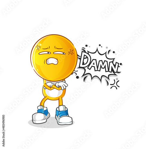 emoticon head cartoon very pissed off illustration. character vector