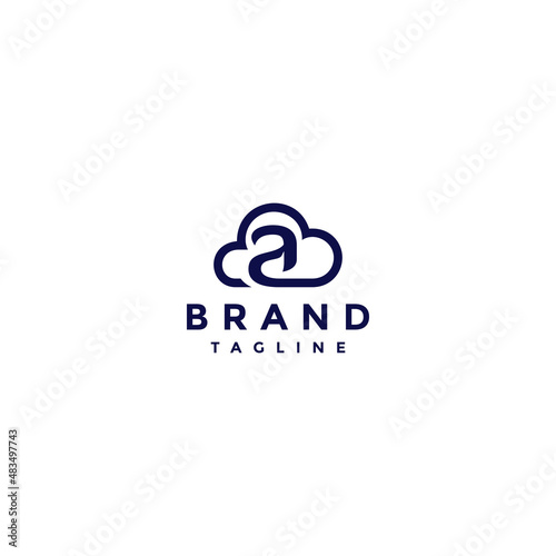 Initial Letter a Logo Design forming A Cloud Symbol. Initial letter "a" logo design with simple lines connected with cloud symbol.