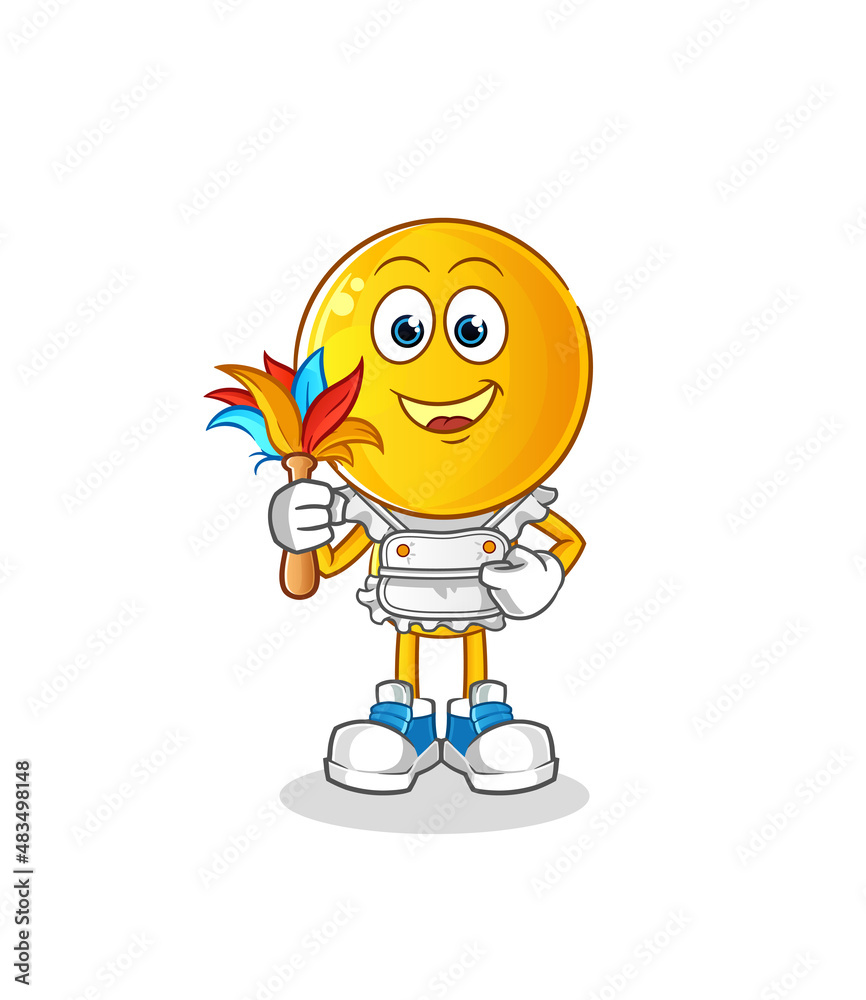 emoticon head cartoon maid mascot. cartoon vector emoticon head cartoon maid mascot. cartoon vector