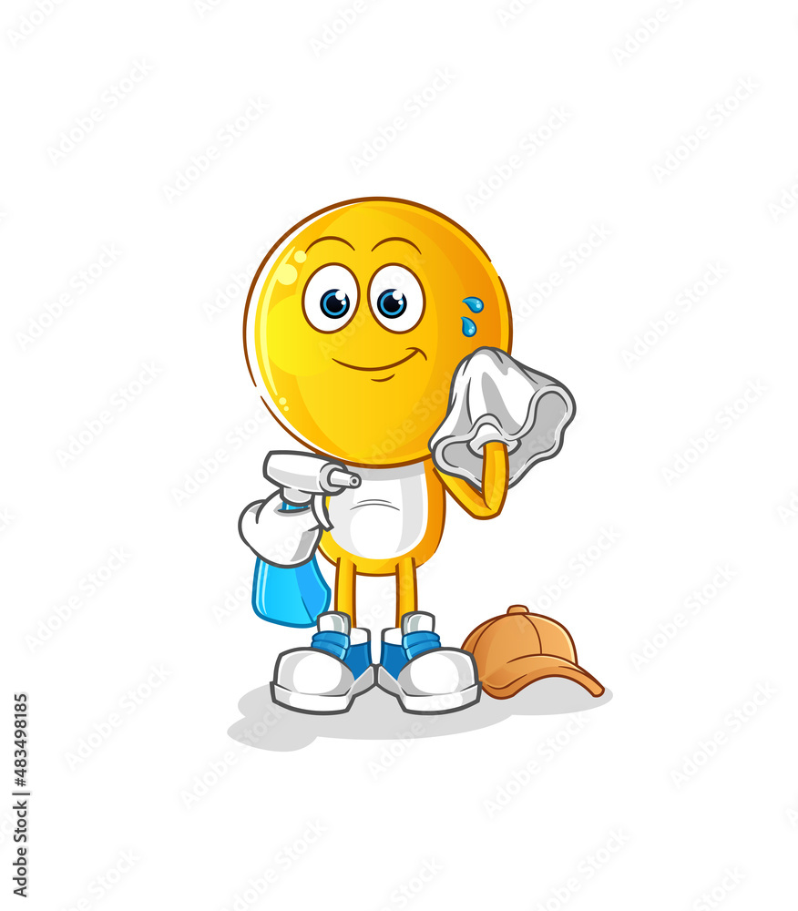 emoticon head cartoon cleaner vector. cartoon character emoticon head cartoon cleaner vector. cartoon character