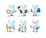 medicine education set character. cartoon mascot vector