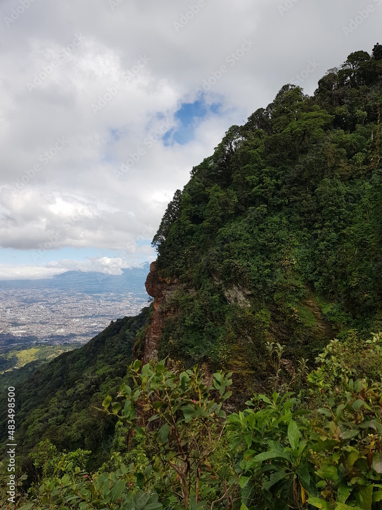 Exposed rock from Escazu Hills in Costa Rica