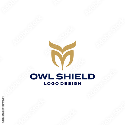 Abstract owl shield safety security logo design Premium