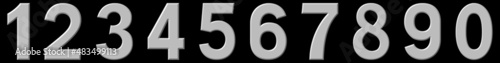 Set of arabic red numbers, 3D illustration, isolated on black background