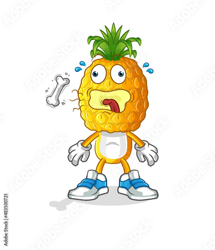 pineapple head cartoon burp mascot. cartoon vector