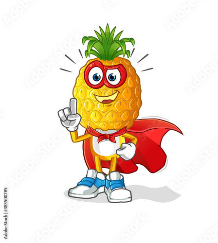pineapple head cartoon heroes vector. cartoon character