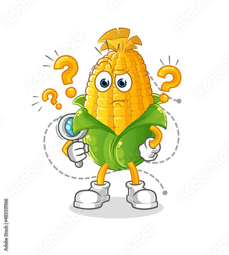 corn searching illustration. character vector