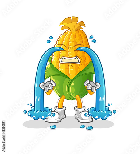 corn crying illustration. character vector