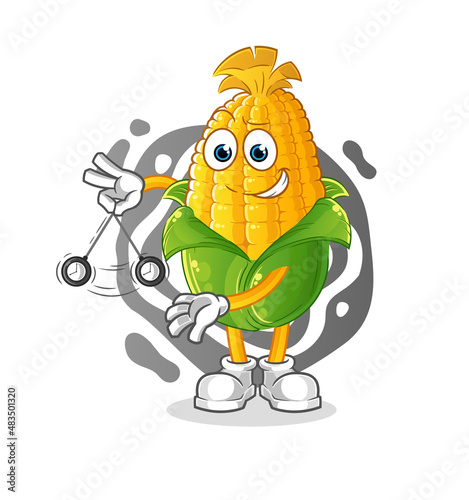 corn hypnotizing cartoon. cartoon mascot vector