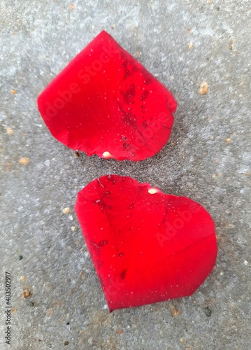 red heart on asphalt