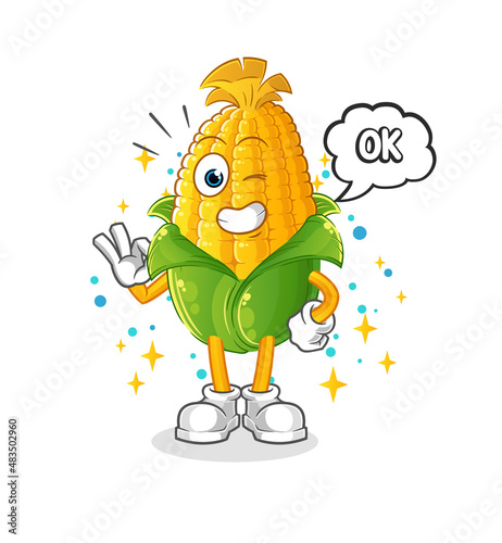 corn agree mascot. cartoon vector