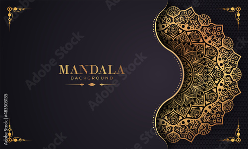 Luxury mandala background with golden arabesque pattern Arabic Islamic east style. Ramadan Style Decorative mandala. Mandala for print, poster, cover, brochure, flyer, banner