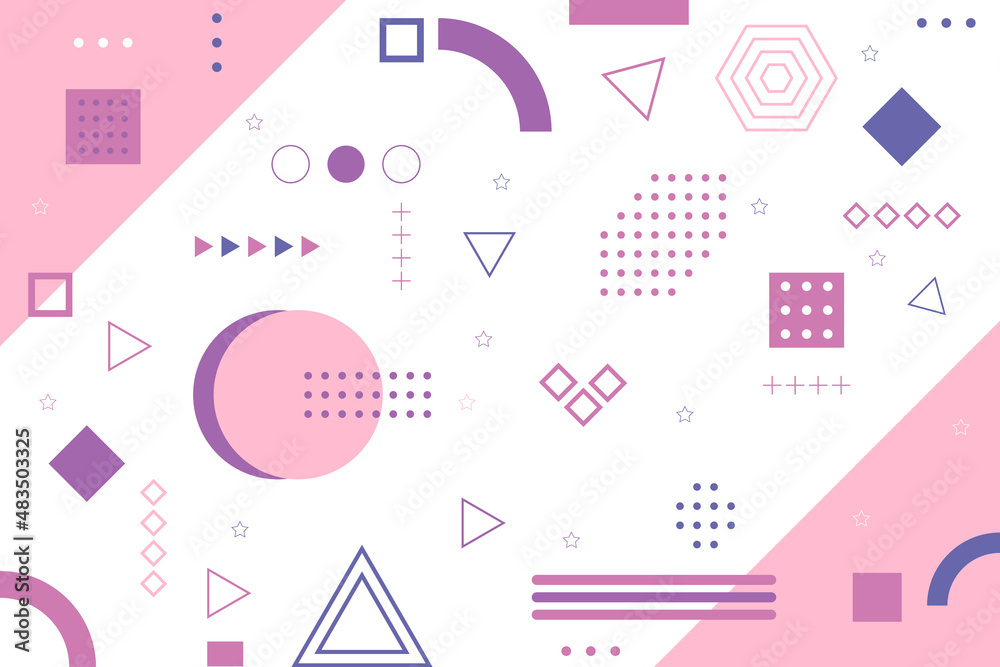 Flat geometric shapes background Flat geometric shapes background